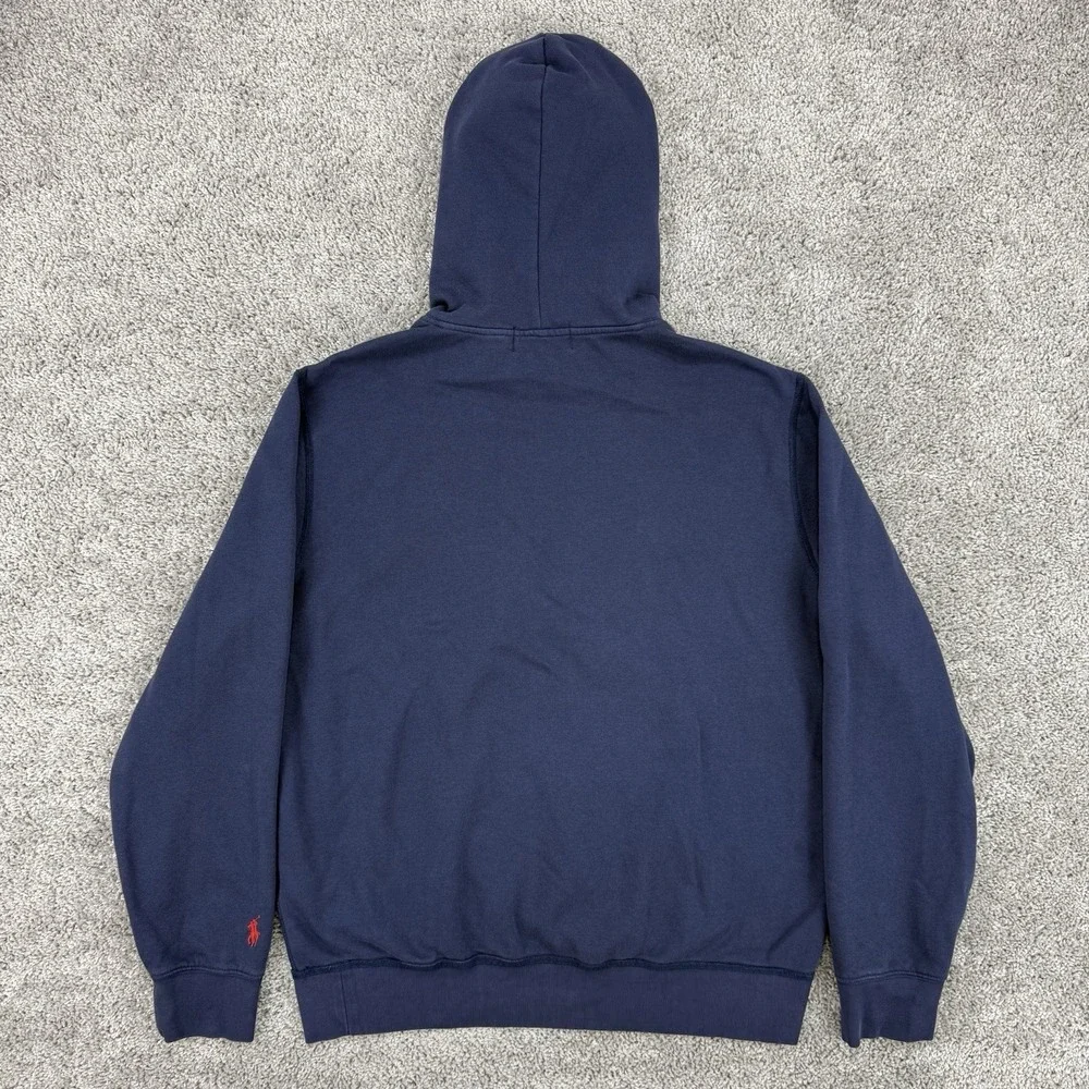 Polo Ralph Lauren American Flag Fleece Hoodie Men's L Navy Spellout Patriotic